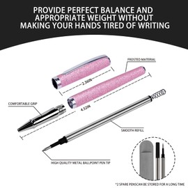 Zalantan Rollerball Pen, Luxury Rollerball Pen, Unusual Pens, Ballpoint Pen, Smooth Writing Feel, Stylish Design, Effortless Writing, Gift Box with 0.5 mm Black Extra 2 Refills (Pink)