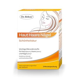 DR. BÖHM Skin Hair Nails - 180 Tablets - with Biotin, Zinc & Selenium, MSM - Silicon from Gold Millet & Silica - Lactose Free - Gluten Free