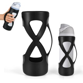 Fioxcomko Silicone Boot for Owala Water Bottle 24 Oz, Anti-Slip Protective Sleeve, Black Bottle Boot with Handle for Bike,Running, Gym Or Jogging