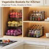 X-cosrack 2-Tier Stackable Wire Baskets with Wood Lids, Fruit Basket