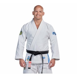FUJI Flow-Tech Brazillian Jiu-Jitsu Gi; Lightweight BJJ Uniform Ultimate Breathability, White, Size A4