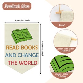 Reading Room Banner Book Lover Gift for Kids Reading Room Wall Decor Hanging Pennant Flag Book Corner Classroom Banners Playroom Nursery Wall Decor Playroom Banner Bookworm Christmas Birthday Gift