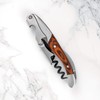 Twine Wood Handle Double HInged Corkscrew, Stainless Steel Wine Key