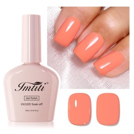 Imtiti Light Coral Gel Nail Polish, 1Pcs Coral Pink Soak Off UV LED Gel Polish, Long Lasting, Nail Art Manicure Salon DIY at Home for Spring and Summer (0.34 Fl Oz-956)