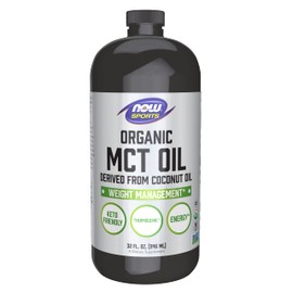 Organic MCT Oil Derived from Coconut Oil, Pure & Unflavored Now Foods 32 fl oz L