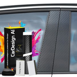 Decorative trim suitable for Skoda Kodiaq 1 2017-2023 (5-door, SUV): paint protection film for B-C pillar bezel cover left/right front door/back door (carbon design)
