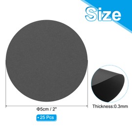 PATIKIL 2inch Circle Card Stock, 25Pcs Round Shape Cutouts Paper Thick Cardstock Coaster for DIY Craft Projects Classroom Bulletin Board Decor, Black
