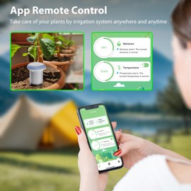 WiFi Smart Soil Sensor: Smart Soil Moisture Meter with App Real-Time Monitoring, Soil Tester with Moisture/Temperature Meter for Garden, Farm and Greenhouse, Compatible with Alexa, Google Home