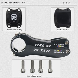 LOVEJIA rxl sl carbon stem carbon stem silver 3K shiny carbon handlebar stem 6° carbon stem 90 mm for mountain bikes road bike e-bike BMX road bike handlebar