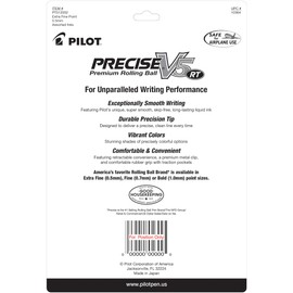 Pilot Precise V5 RT Refillable & Retractable Rolling Ball Pens, Extra Fine Point Pens, 0.5 mm, Assorted, Pack of 12 - Ideal for School, Journaling & Office Writing
