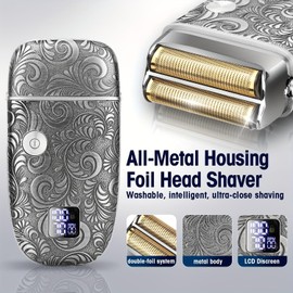 Professional Hair Trimmer for Men,Hair Clippers for Men Shaver Set, Cordless Barber Clippers, T-Blade Beard Trimmer for Men Haircutting Grooming Kit (Gray)