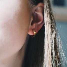 Philip Jones Gold Plated Huggie Earrings