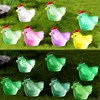 130 Pieces Luminous Mini Resin Chickens Miniature Chicken Figurines Ornament