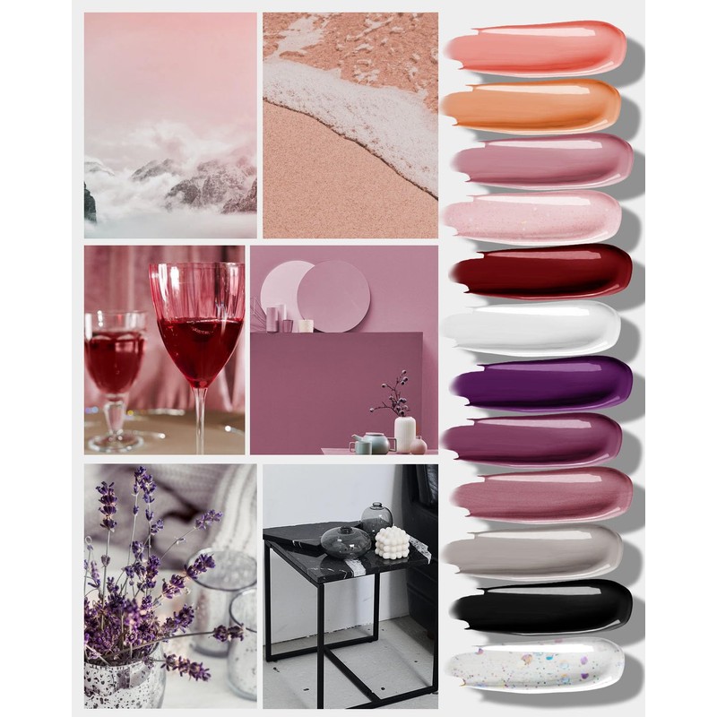 PHOENIXY Kit Unghie Gel Completo, 12 Colori, Lampada UV/LED 36W,