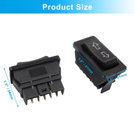 Coufce 2Pcs 5 Pin Car Window Switch, 12V 20A Double Arrow Pattern Control Power Window Lift, Automobile Car Power Window Master Switch(Blue Light)