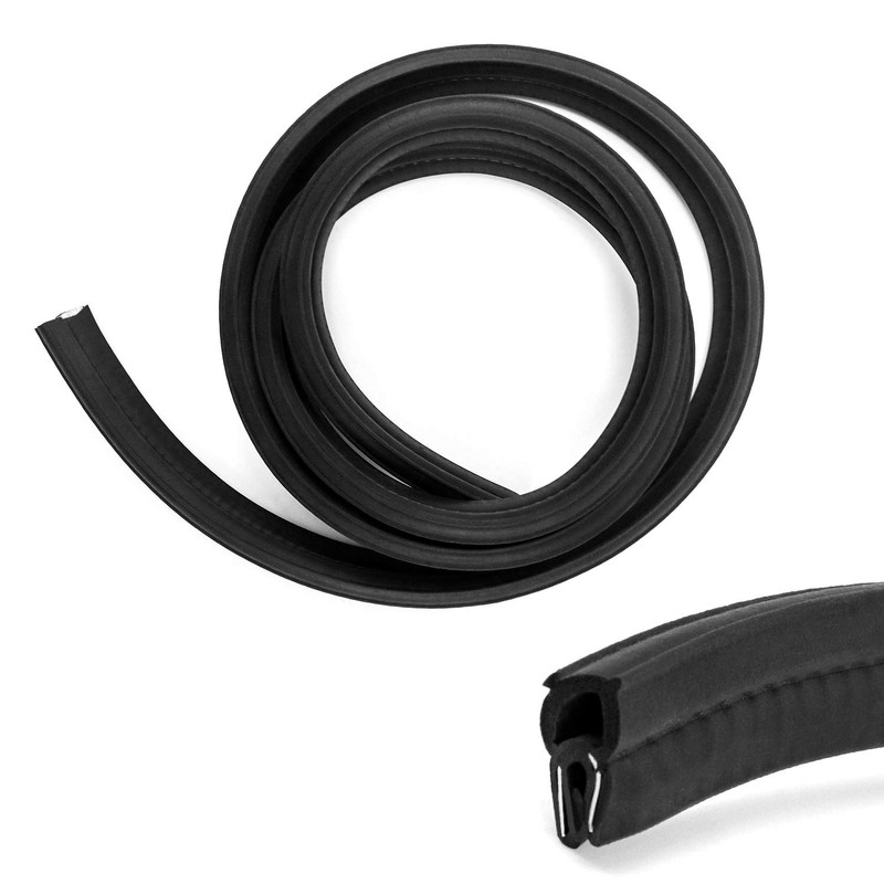 QWORK 5 Feet EPDM Rubber Trim Seal with Top Bulb,