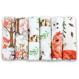 Muslin Cloths - Muslin Nappies - Pack of 6, 70 x 80 cm - Baby Burp Cloths