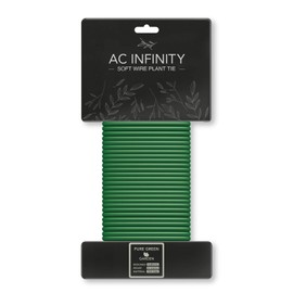 AC Infinity Soft Twist Ties, 10m (32.8 ft.) All-Purpose Reusable Green Wire Plant Ties, for Gardening, Plant Support, and Home Office Organization