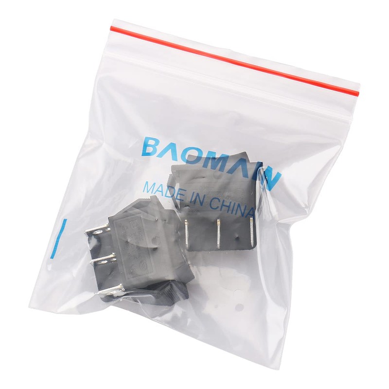 Baomain Momentary Rocker Switch 6 Pin DPDT Button On/Off/On AC
