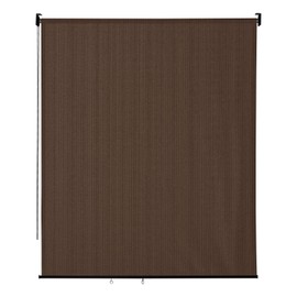 VICLLAX Outdoor Roller Shade, Patio Blinds Roll Up Shade (5' W X 6' L), Mocha