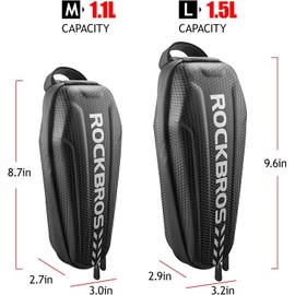 ROCKBROS Top Tube Bike Bag - EVA Bicycle Pouch Storage Pack, Water Resistant Phone Bag Below 6.2"/6.5" for Mountain & Road Bike