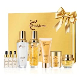 Golden Skincare Set Set De Cuidado Dorado De Lujo Para Mujer
