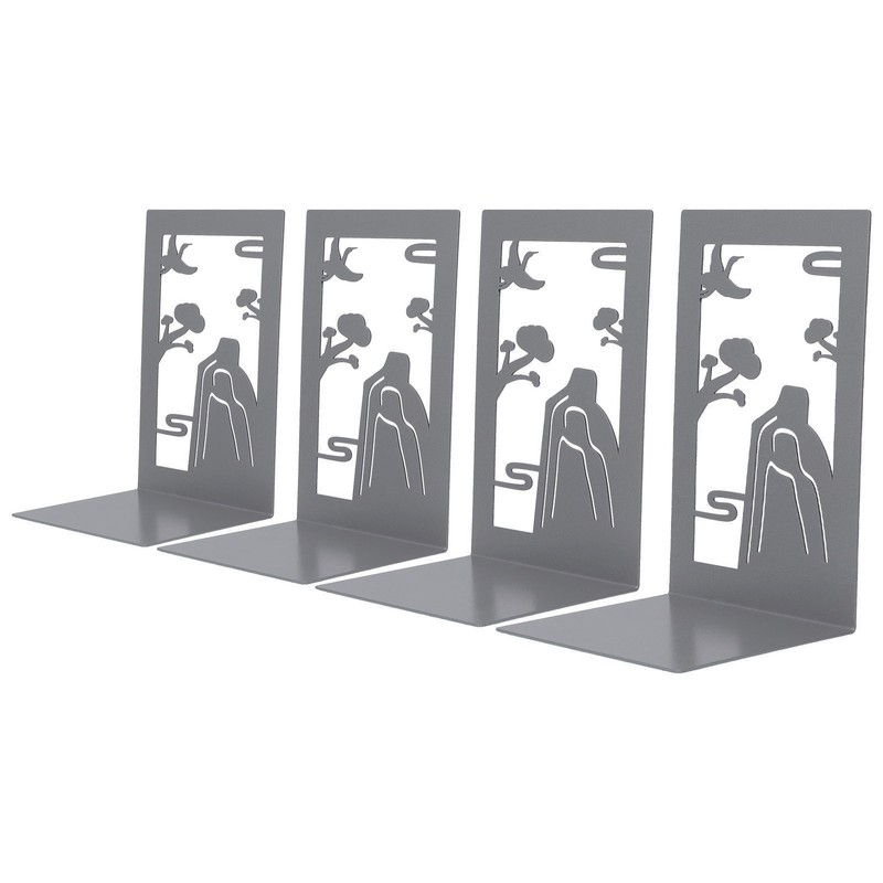 4 Pcs Metal Bookends Anti Slip Exquisite Beautiful Unique Design