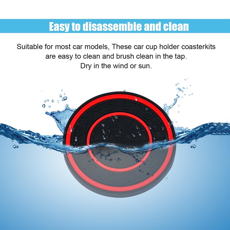 2PCS Car Cup Holder Coasters, 2.75 Inch Auto Non-Slip Anti