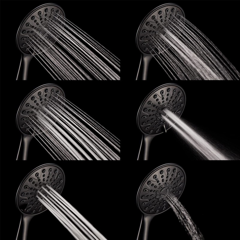 Couradric Handheld Shower Head, 6" Oil-Rubbed Bronze Face 6 Spray