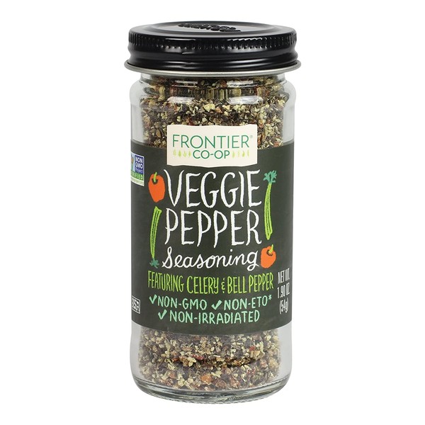 Frontier Seasoning Blends Salt-free Veggie Pepper, 1.9-Ounce Bottle