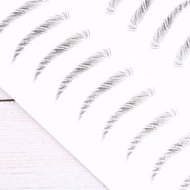HOMSFOU 2 Hojas Pegatina para Cejas 6d Negra Resistente al Agua, Láminas Fibra Sintética y Film, Uso Sencillo, Forma Única, para Mujeres