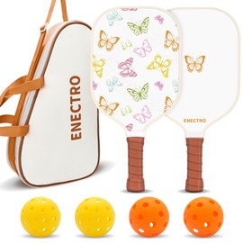 Womens Pickleball Paddles, Pickleball Paddles Set of 2, USAPA Approved Fiberglass Pickle Ball Set with 2 Cute Lightweight Pickleball Rackets, 2 Indoor &2 Outdoor Balls, 1 Pickleball Bag for Women