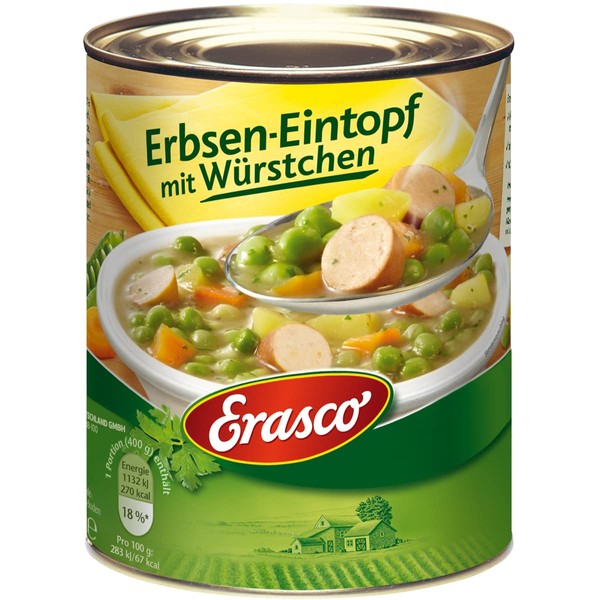 Erasco Peas Stew with Sausages Gently Prepared 800g