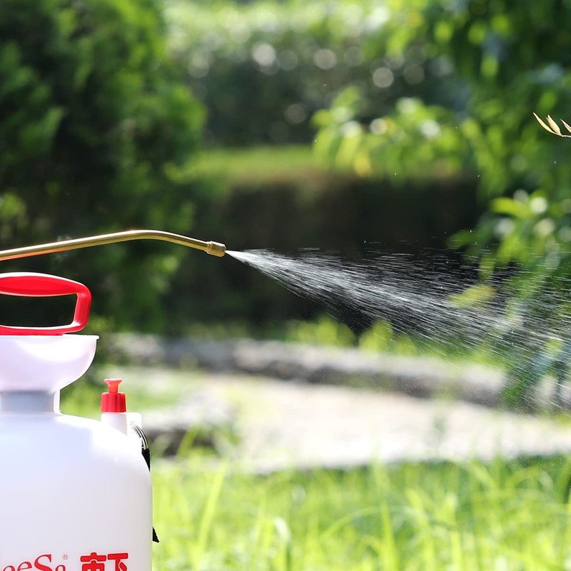 CLICIC Brass Garden Pump Sprayer Extended Wand with Adjustable Nozzle