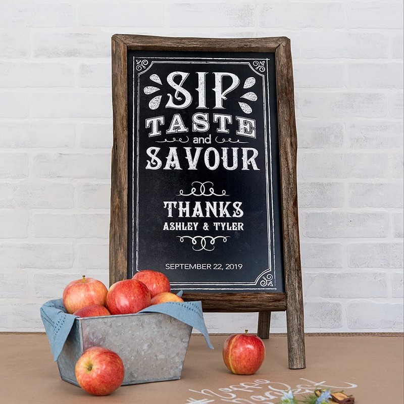 Weddingstar Self Standing Chalkboard Sign with Rustic Wood Frame