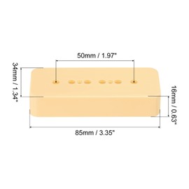 MECCANIXITY Guitar Pickup Cover 50mm Pole P90 Double Coil Pickup Plastic Closed Shell for Electric Guitar Cream 2 Pack