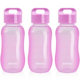 JILIGUALA Plastic Coffee Travel Mugs Water Bottle Sports Water Bottle Cup for Milk, Coffee, Tea, Juice Size 350ml (12oz), Purple Pack of 3
