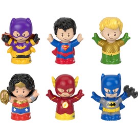 Fisher-Price Little People Toddler Toys DC Super Friends Crime-Fighting Figure Pack Set of 6 Characters for Pretend Play Ages 18+ Months