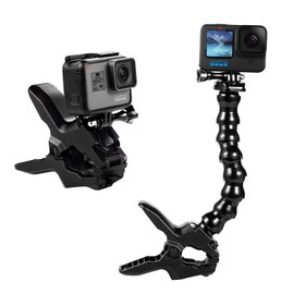 Suptig Flexible Jaw Gooseneck Mount for GoPro Hero 13 Hero 12 Hero 11 Hero 10 Hero 9 Hero 8 Hero 7 Hero 6 Hero 5 Hero 4 Session Hero 3+ Hero 3 Arlo Pro Arlo Go Action Cameras