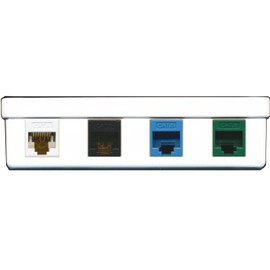 RiteAV 4 Port Cat6 Rj45 Ethernet Black Blue Green White Surface Furniture/Desk Mount Box