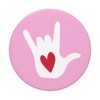 I Love You Sign Language Hand Symbol Pink with Red