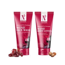 Nutriglow Natural's Wine Face Wash (100 G) & Wine Body Lotion (150Gm) for Deep Cleansing
