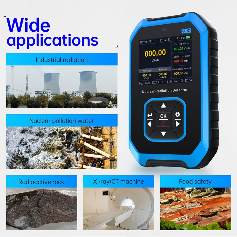 FNIRSI GC-01 Geiger Counter Nuclear Radiation Detector, Radiation Dosimeter with