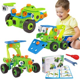 BURKUSUR Konstruktionsspielzeug Spielzeug für 3 4 5 6 Jährige Jungen und Mädchen, 3-in-1 STEM Gebäude Kit Bausteine Spielzeug ab 3-5 6-8 Jahre Kreatives Geschenke Bausteine für Kinder