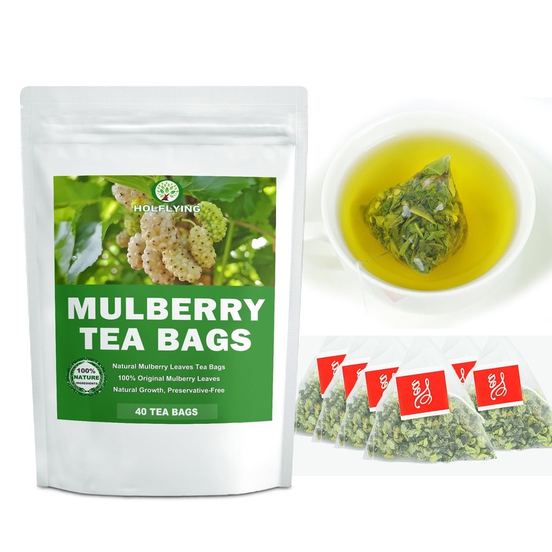 100% Natural Mulberry Leaf Tea Bag, 40 Teabags, Mulberry Tea,