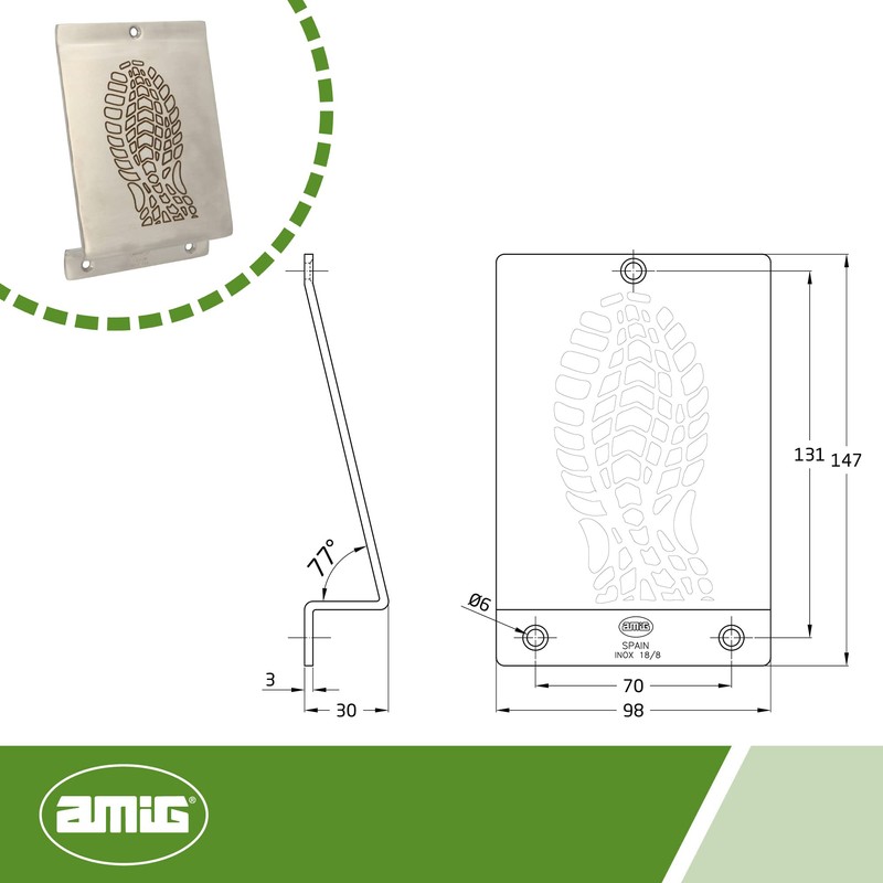 Amig - Foot Pedal Mod.1 to Push Open Heavy Doors