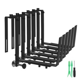 SDLDEER Window Box Brackets, 6 Pack Adjustable Flower Planter Box Brackets, Heavy Duty Wall Mount Flower Box Holder for Fences, Balconies, and Gardens