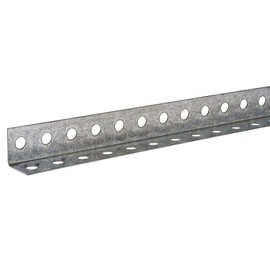 DURA-LIFT 1-1/8 in. x 24 in. Galvanized 14-Gauge Steel Punched Angle Iron Bracket & Mounting Hardware (4-Pack)