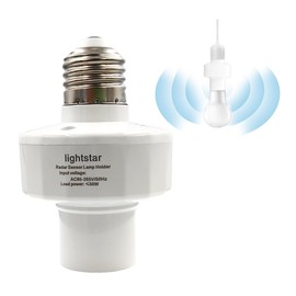 Motion Sensor Light Socket Smart Screw in Light Bulb Outlet Compatible with E26/E27 Motion Activated Light Bulb Holder Adapter Automatic Light Control for Garage Storage Room