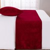 AMBERIS Bed Runner Red, Chenille Soft No Fading Modern Bed